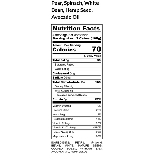 Pear, Spinach, White Bean (4-5 meals)