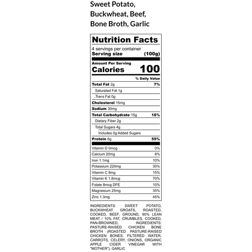 Beef & Buckwheat (4-5 meals)
