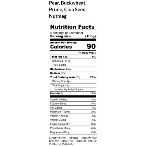 Prunes, Pear, & Buckwheat (4-5 meals)